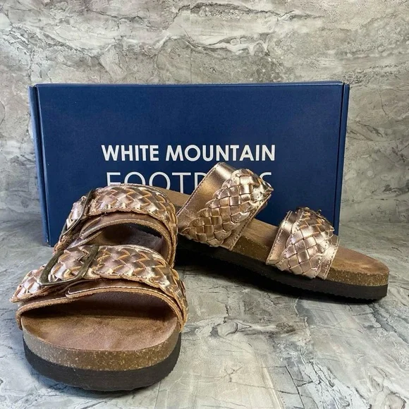 WHITE MOUNTAIN Women's Braided Double-Buckle Signature Footbed Sandal - Picture 8 of 10